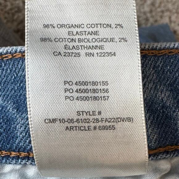 denim forum | yoko high rise slim medium wash button fly aritzia jeans sz 24 - Picture 10 of 12